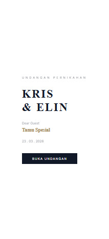 Undangan digital Kris & Elin — template Platinum Lite